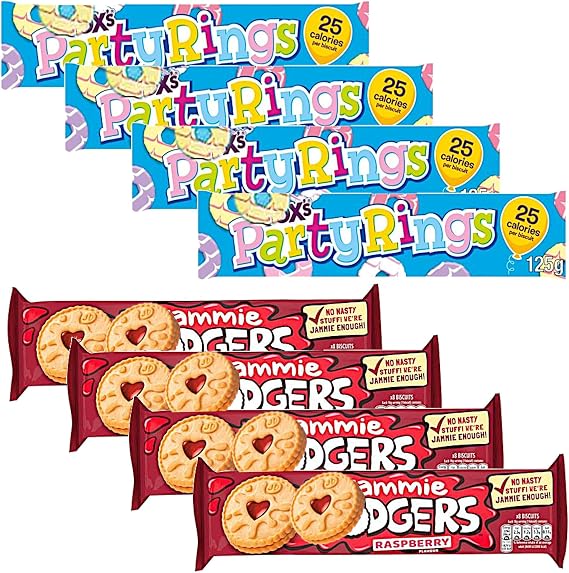 British Biscuit Bundle – Iced Rings & Raspberry Jam Biscuits, 8 Packs