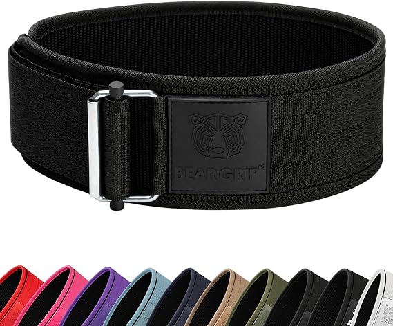BEAR GRIP Self-Locking Weight Lifting Belt – Gym Belt for Men and Women