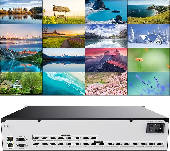 ICUIXIAN 8 Input 16 Out Matrix Switch 4k X 2k @ 30Hz HDMI Switcher, Matrix Support HDMI WEB Control HDMI1.4a Standard Blu-Ray HD, Dolby Digital and DTS-HD Master Audio Transmission