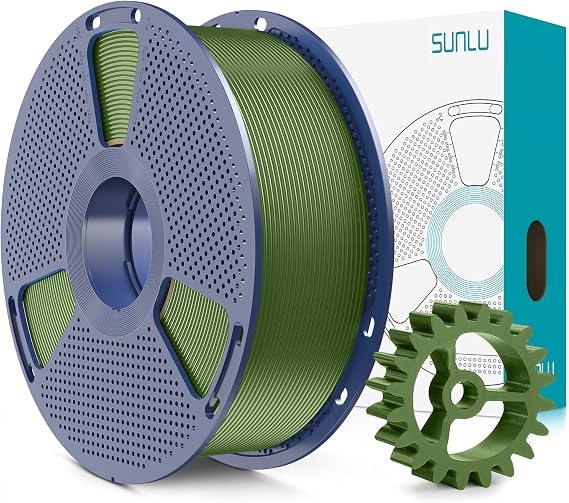 SUNLU PLA+2.0 3D Yazıcı Filamenti, Yükseltme PLA+ Filament 1,75 mm, Daha Sert ve Daha Güçlü, Düzgün Sarılmış Pla Plus Filament, Boyutsal Doğruluk +/- 0,02 mm, 1 KG Makara (1 kg), Oliver Green