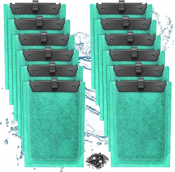 12 Activated Carbon Filter Cartridges for Aquariums