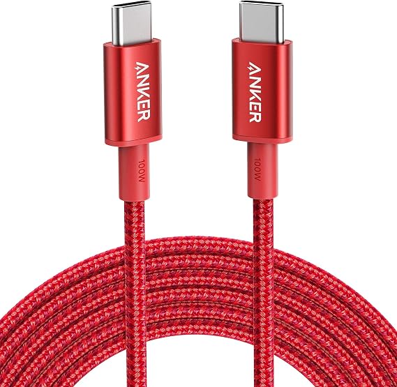 Anker 100W USB C to USB C Cable,Fast Charging Cable (1Pack,3m,Red)