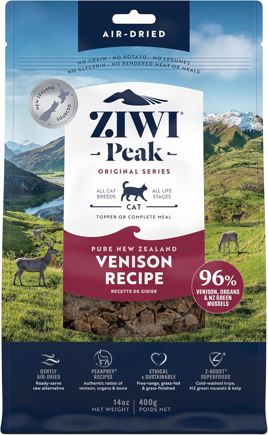 ZiwiPeak Daily Cat Cuisine Pouches Venison, 400 g