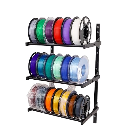 2-in-1 Filament Storage Rack, 3-Tier Wall Mount Spool Holder
