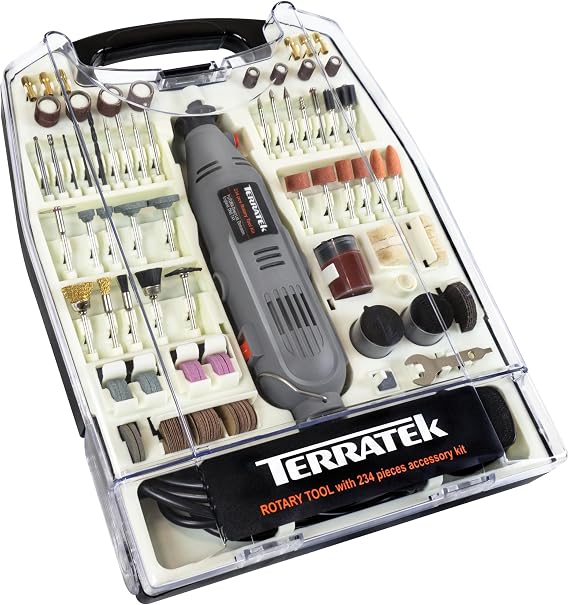 Terratek 135W Rotary Tool Kit, 234pc Set, Dremel Multi Tool Compatible