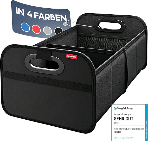 Heldenwerk® Car Boot Bag Foldable with Non-Slip Velcro Stable