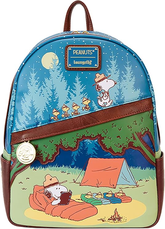 Loungefly Peanuts Beagle Scouts 50th Anniversary Womens Double Strap Shoulder Bag Purse, Multi, One Size, Classic