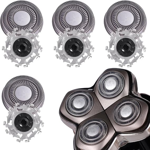 4PCS Replacement Blades Compatible with Skull Shaver Pitbull Pro Series, Replacement Heads for Pitbull Gold, Silver, Platinum & Diamond PRO and Palm Shaver