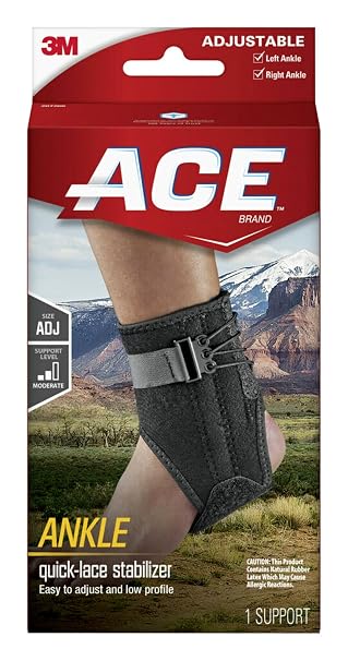 ACE Brand Ankle Brace with Side Stabilizers, America's Most Trusted Brand of Braces and Supports, Money Back Satisfaction Guarantee