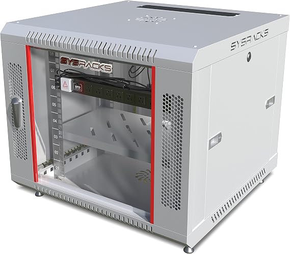 9U Wall Mount Server Rack Cabinet - 19" Network Rack Enclosure, 24" Deep Data Rack Cabinet for Fans, PDU, IT Equipment Shelves, Switches, Patch Panels