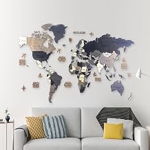 MAPOFX Wooden World Map Wall Table Decor (Basic, Small - 110x60 cm, Wood) MF511