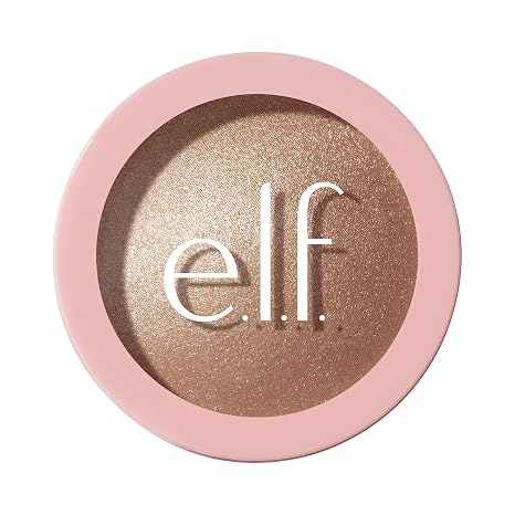 e.l.f. Halo Glow Silky Powder Highlighter Long Lasting Radiant Finish with Micro Shimmer Crumble-free Vegan and Cruelty Free Flamingo Gold