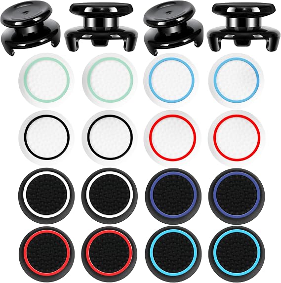 PS5 Denetleyici Aksesuarları PS4 Kontrol Cihazı Tutamakları Thumbstick Tutamakları 2 Çift 9,9 mm Yüksek Yükselme Joystick Sapları ve 16 Parça Başparmak Kapağı PlayStation 4 ve PlayStation 5