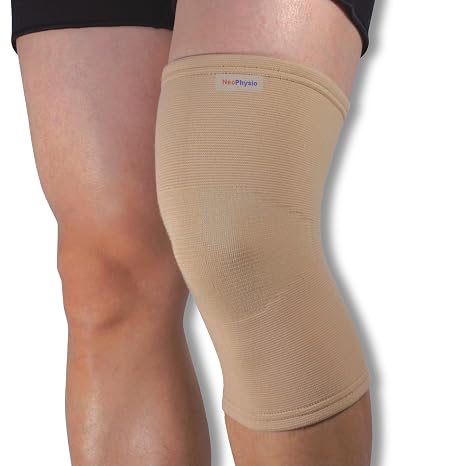 Medical Grade Elastic Compression Knee Support Beige Tubular Sleeve - 3XL = 50-54cm