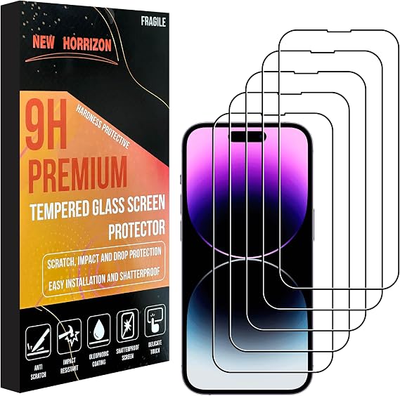 Screen Protector for iPhone 15 & iPhone 15 Pro (6.1-Inch), 5-Pack