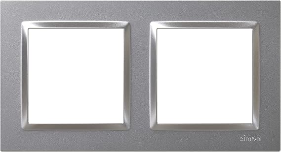 Simon 10 – Wall Switch Frame with 2 Elements, Aluminium Colour