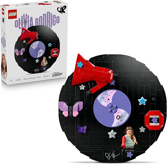 LEGO Editions Vinyl by Olivia Rodrigo - Musical Toy Inc. Record Model, Singer Minifigure and Accessories - Shelf and Wall Decor - Gift for 10+ Year Old Girls and Fans - 43028