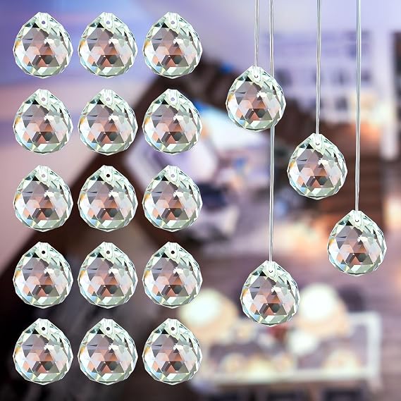 20pack Crystal Suncatcher,Clear Ball Prism,20mm