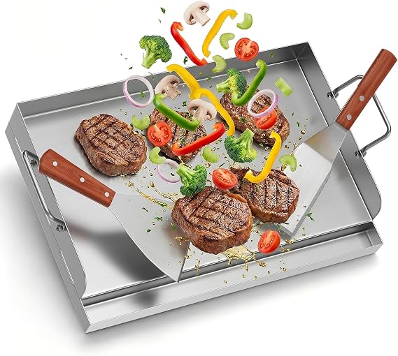 Stainless Steel Gas Grill Griddle 47 x 32 cm incl