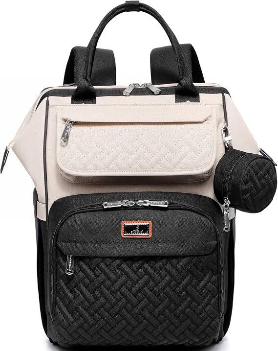 BabbleRoo Changing Bag Backpack, Large Baby Nappy Changing Diaper Bags Travel Back Pack with Changing Pad & Stroller Straps & Pacifier Holder for Moms and Dads