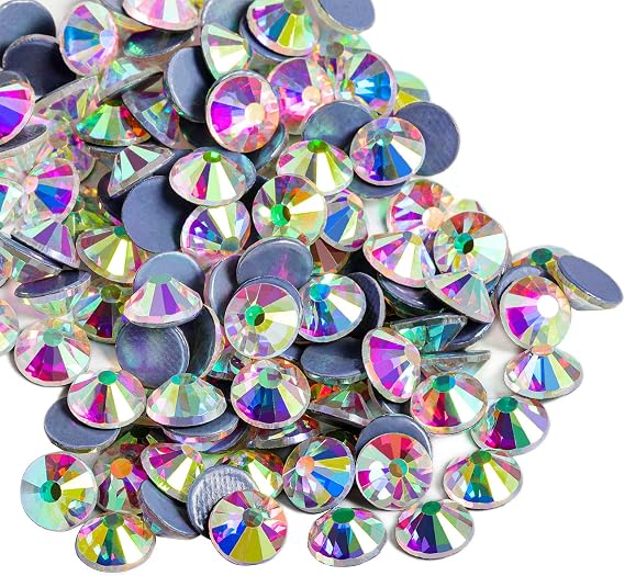 Beadsland Iron-on Strass for Clothes, White Crystal AB, SS20/1440pcs