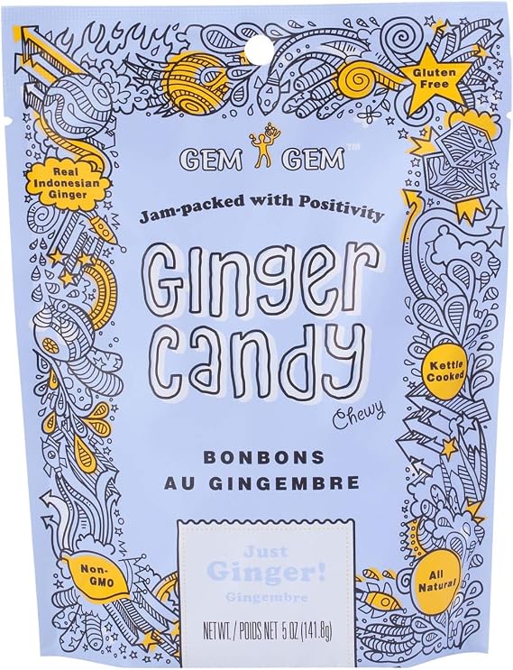 Gem Gem Ginger Candy Chewy Ginger Chews (Original, 5 Ounce (Pack of 1))