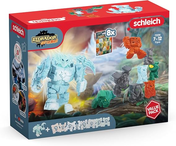 SCHLEICH Eldrador Ice Robot Action Figure Value Pack with 8 Mini Figures