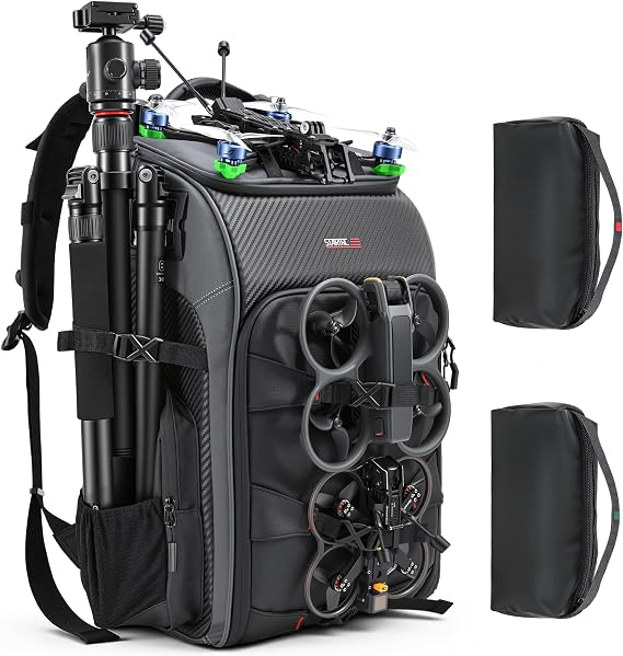 FPV Drone Backpack -40L Ultimate All-in-One Professional Travel Camera Case for FPV Racing Quadcopter/DJI Drone/Tripod/15.6" Laptop Combo with