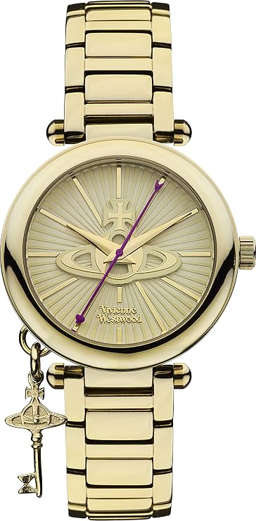Vivienne Westwood Women's Kensington II Quartz Watch with Gold Dial Analogue Display and Gold Stainless Steel Bracelet VV006KGD