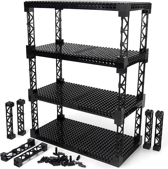 Plates 16x16 with Support Girder Bricks Set Multi-Tier Display Shelf