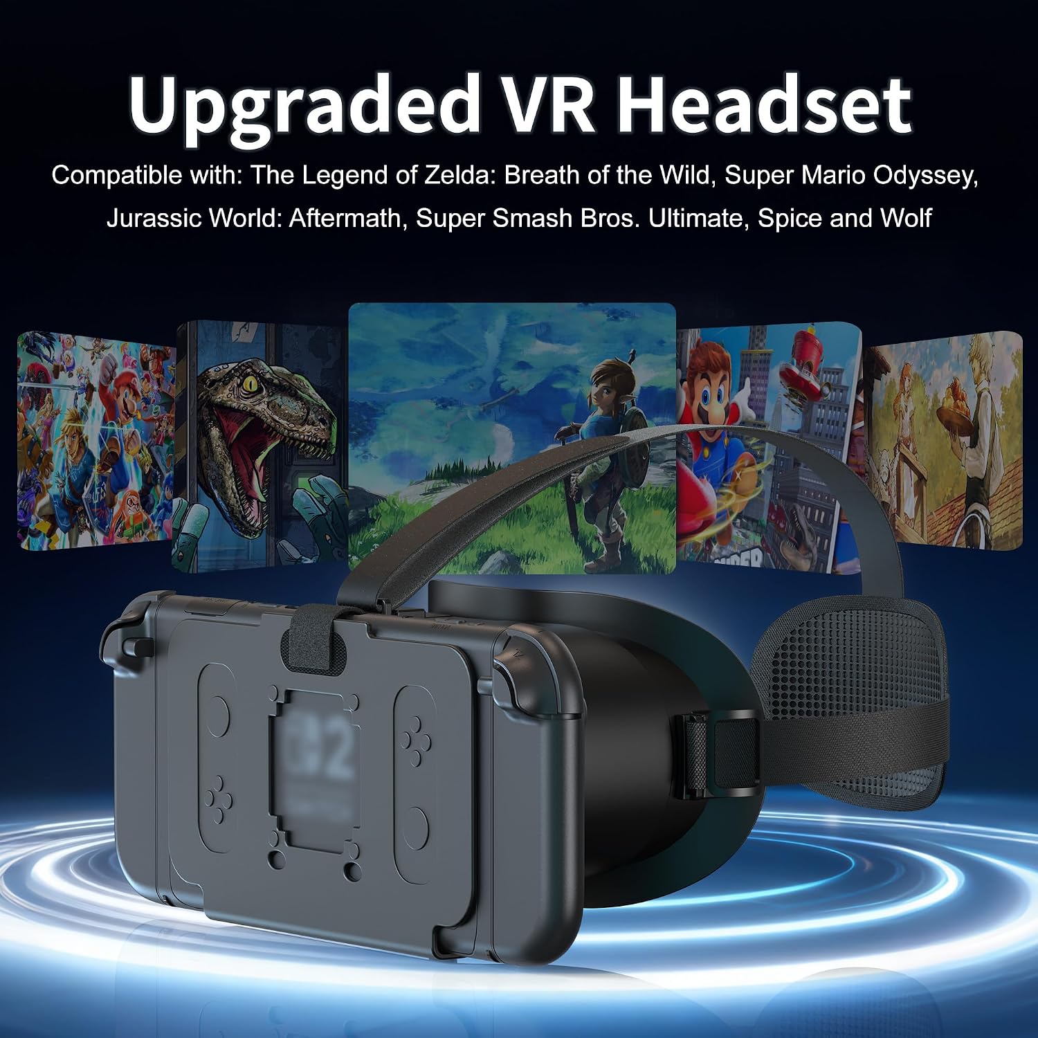Upgraded VR Headset for Switch 2 2025, Switch 2 VR Glasses with Adjustable HD Lenses and Comfortable Head Straps with Widen Padded, Labo VR Kit 3D Goggles for Switch 2 Accessories, Black