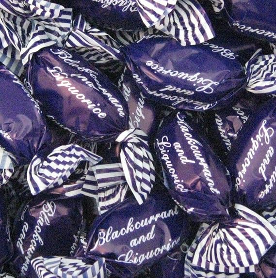Blackcurrant & Liquorice (Wrapped) 1kg Share Bag by The Gourmet Sweet Company