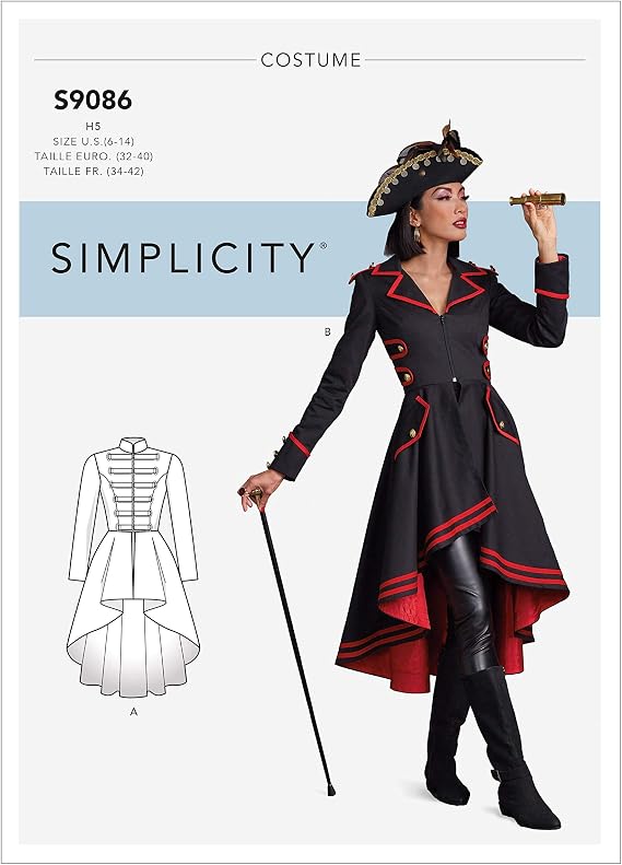 Simplicity Sewing Pattern S9086 Misses' Steampunk Costume Coats, 14-16-18-20-22, R5