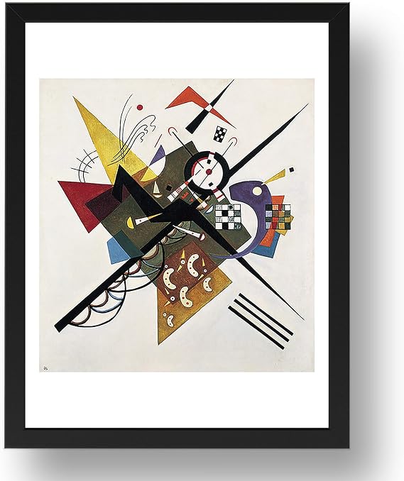 On White ii, 1923 by Wasilly Kandinsky, vintage abstract art, framed A3 reproduction in 17x13 inch frame