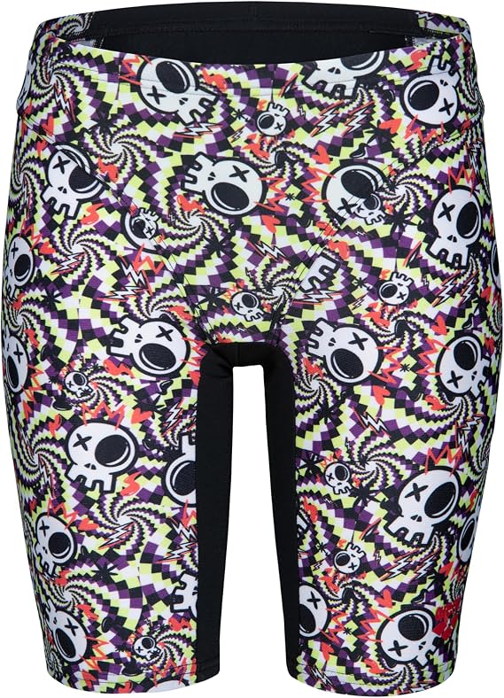 Arena Boy's Arena Boys’ Performance Fun Skulls Youth Athletic Racing Pool Training Swim Jammers Swim Trunks (Pack of 1)