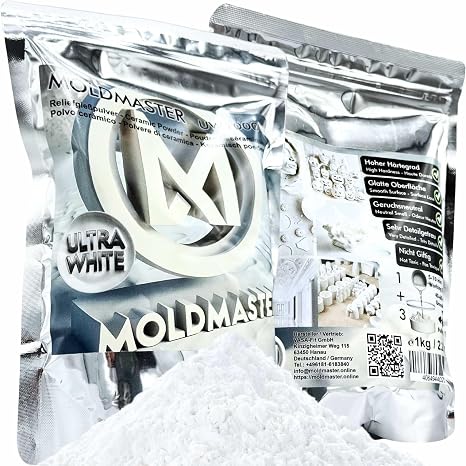 Dipoxy MoldMaster Casting Powder White Relief Casting Powder 10 kg for Detailed Reliefs, Art and Craft Projects, Quick Drying, Non-Toxic, Versatile Use