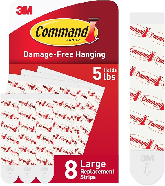COMMAND STRIPS, LARGE (6 STRIPS) 17023P By 3M