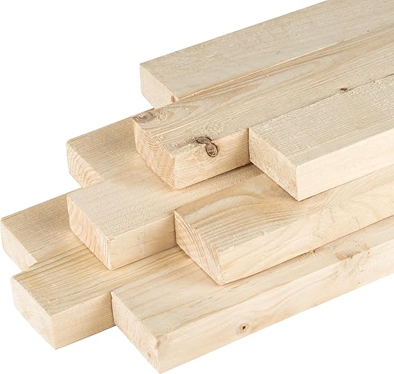 MyTimber® Wooden Slats as Construction Wood Roof Slats Wood to Build Yourself 3 x 5 cm Wide Squared Wood 2 m Long Wooden Slats for Construction Wood for Your DIY Project (3 x 5 cm Pack of 10