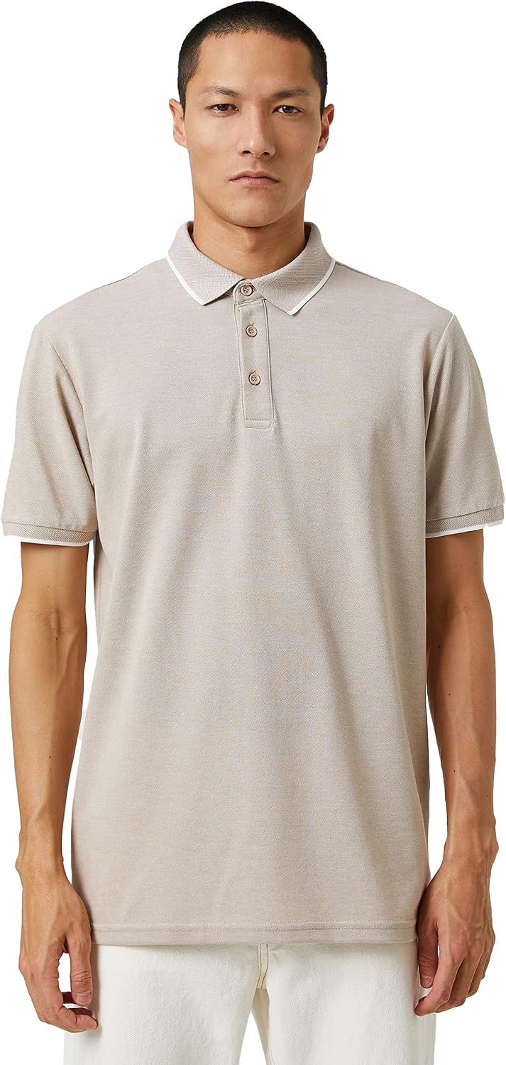 Polo Collar T-Shirt Button Detailed Slim Fit