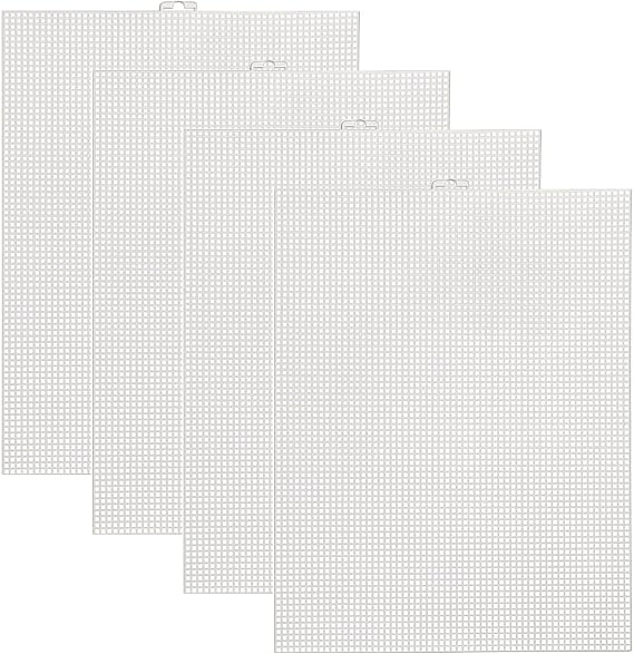 Plastic Canvas Sheets 4Pcs 7Count Plastic Mesh Sheet 26 x 34 cm Plastic Cross Stitch Canvas Screen Eye Mesh for Fursuit Embroidery Knit Crochet Projects DIY