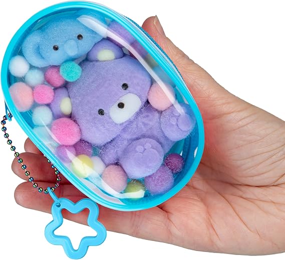 ORB Tabalicious ガチャポーチ TABA スクイッシーキーチェーンチャーム - 象と熊 ガチャポン TABA スクイッシーズ ポーチ付き - ソフト 粘着性 コレクティブ TABA フィジェット ストレスボール おもちゃ 子供用 バックパック 鍵 その他