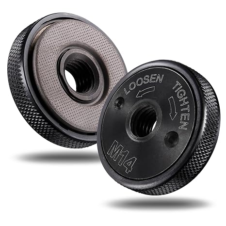 2Pcs Angle Grinder Quick Release Nut M14, Sturdy Carbon Steel Angle Grinder Nut Accurate Thread, Universal M14 Quick Release Nuts for Milwaukee Dewalt Makita Attachments (Style A) ﻿