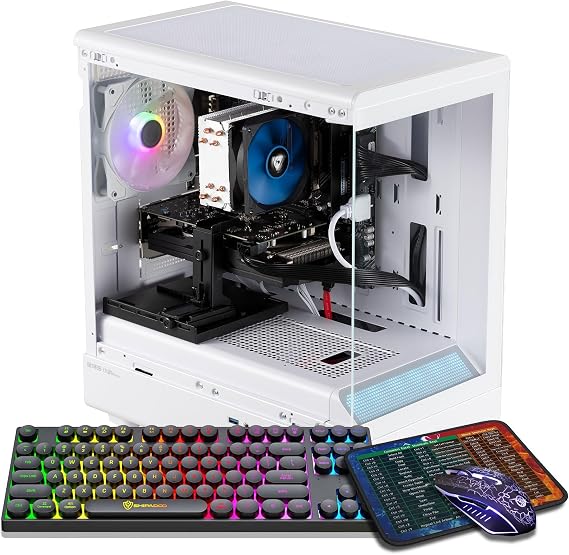 ZER-LON Gaming PC Desktop Computer, Core I7 up to 3.9GHz, Radeon RX 560 4GB GDDR5, 16G DDR3 RAM, 512GB NVME SSD, WiFi 5.0, Prebuilt Gaming PC Tower Computer with 5 RGB Fan
