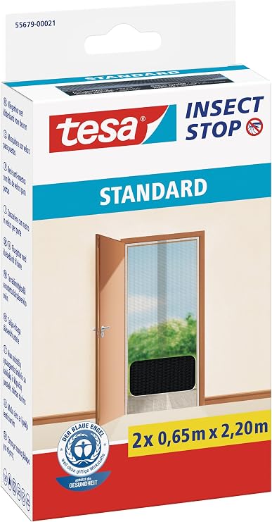 Sineklik Standart Cırt Bantlı, Kapı Için, Kesilerek Ayarlanabilir, Siyah, 2 Adet 0.65m X 2.20m