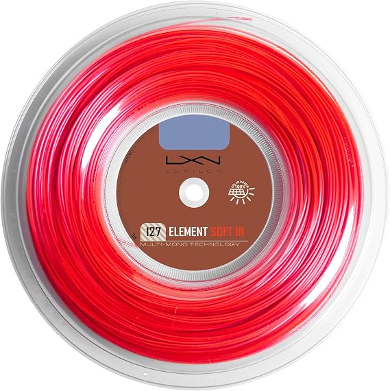 Luxilon Element Soft 127 Tennis String - 200m Reel Red