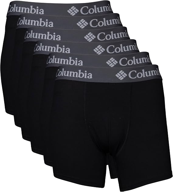Columbia Men's Polyester Spandex Boxer Brief 6 Pack Boxer Briefs (pack of 6)