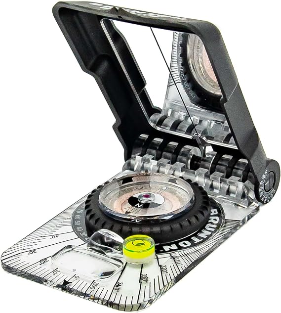 Brunton GeoLite Baseplate Transit – Mirrored Geology Compass with Hinge Clinometer – Strike & Dip Measurement Tool for Students & Field Geologists
