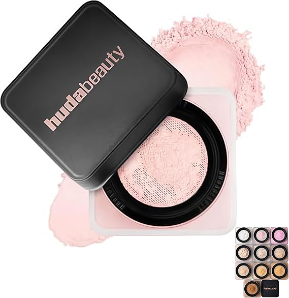 Huda Beauty Easy Bake Loose Baking & Setting Powder -Non Cakey Finish Locks In Foundation, Loose Setting Powder Translucent For Natural Look And Everyday Use (cherry blossom)