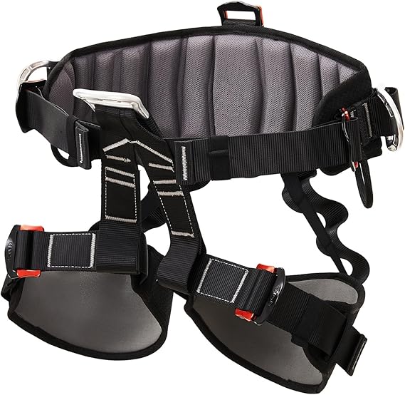 SOB Professional Climbing Harness - Adjustable Thickened Padding Safety Harness with Widened Design for Rock Climbing, Fire Rescue & Caving (Half Body Harness)