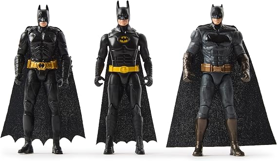DC Comics Batman 85th Anniversary Spin Master 4-Inch Action Figure Special Edition 3-Pack Returns & Dark Knight Trilogy & BvS Parallel Import American Comics 85TH 3PACK